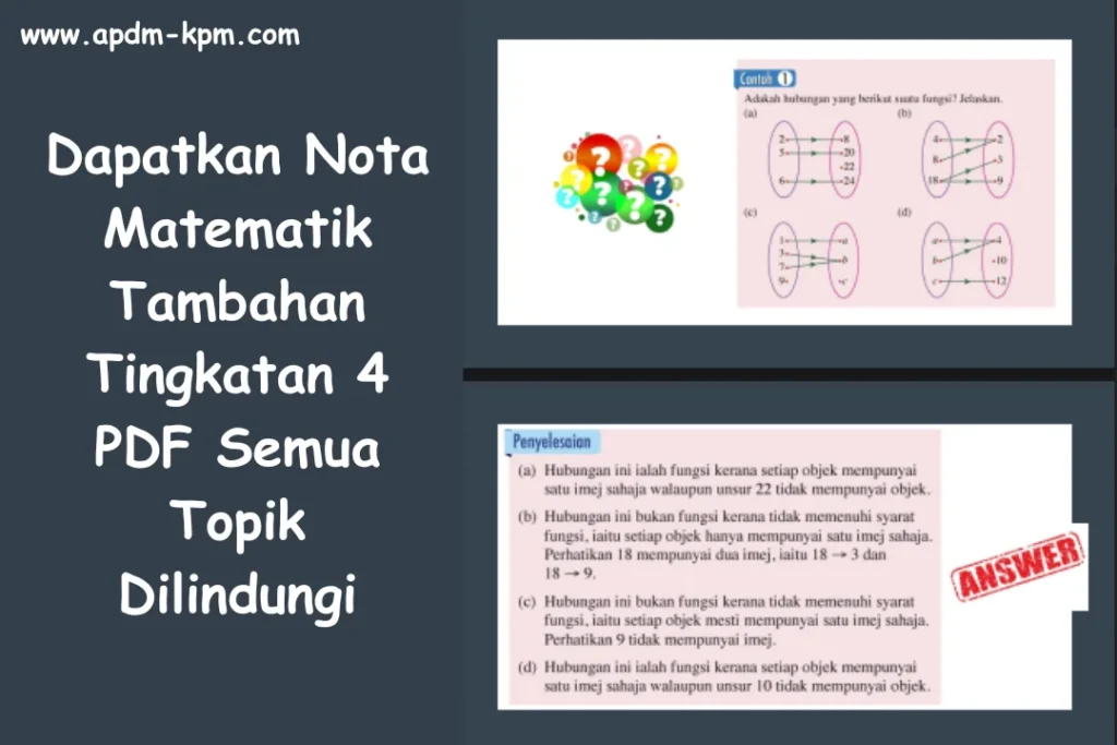 nota matematik tambahan tingkatan 4