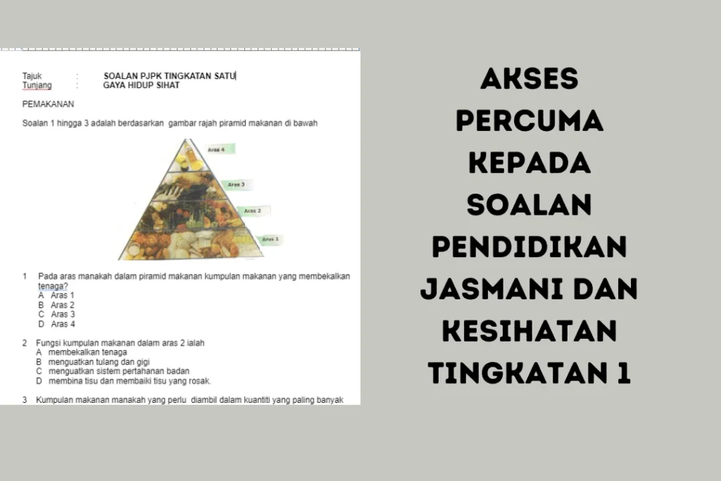 soalan pendidikan jasmani dan kesihatan tingkatan 1