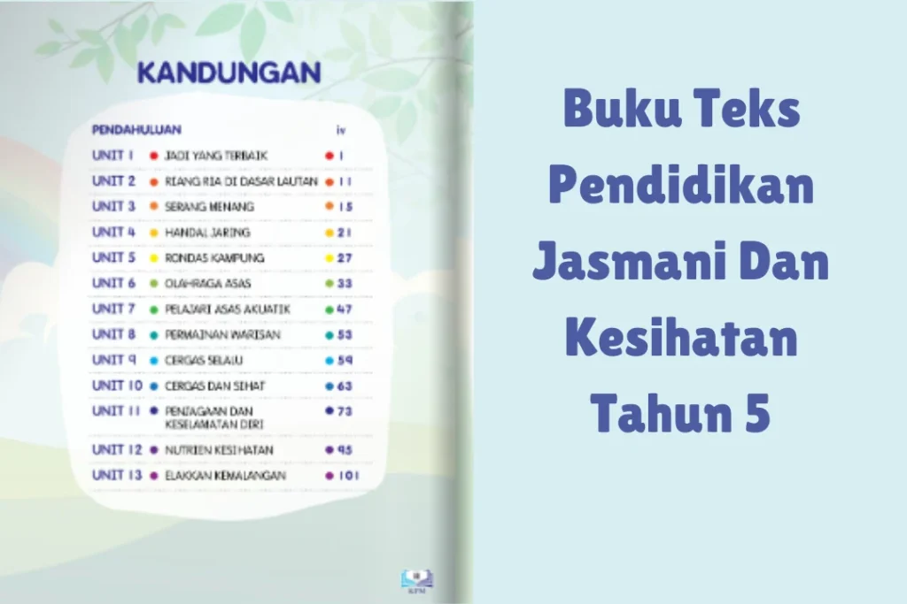 buku teks pendidikan jasmani dan kesihatan tahun 5