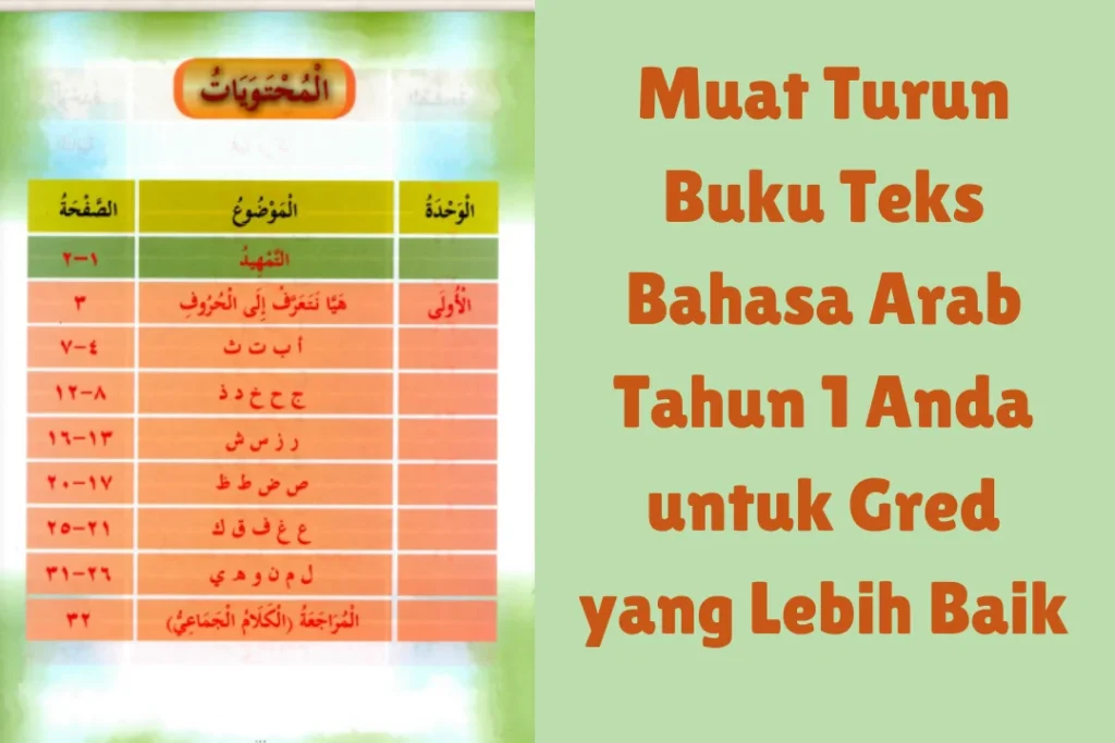 buku teks bahasa arab tahun 1